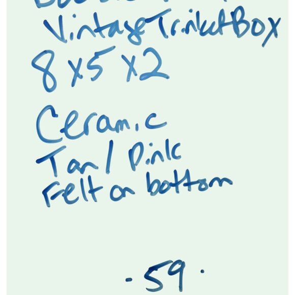 Vintage Heart-Shaped Ceramic Trinket Box With Pink  Beige Design - Picture 8 of 8